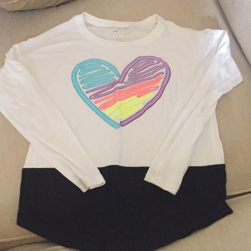 Justice Girls long sleeve heart top